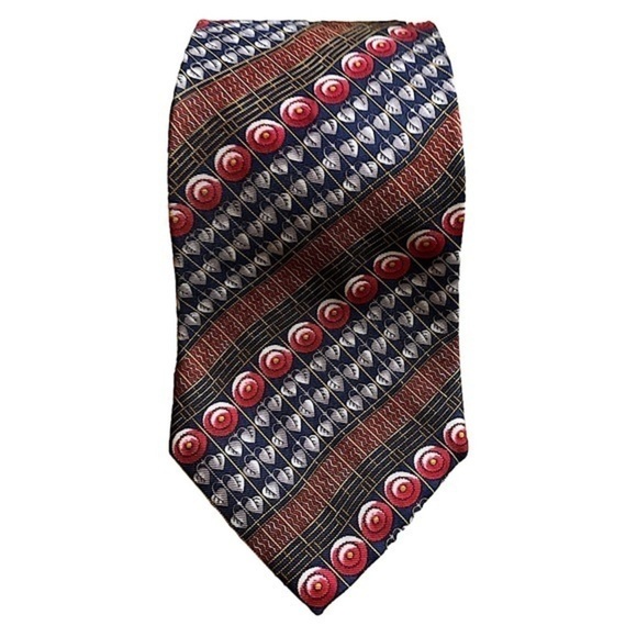 NEW Breaux Metropolitan Museum of Art Tie Navy Red Gold Multi Color Tie - Picture 1 of 5